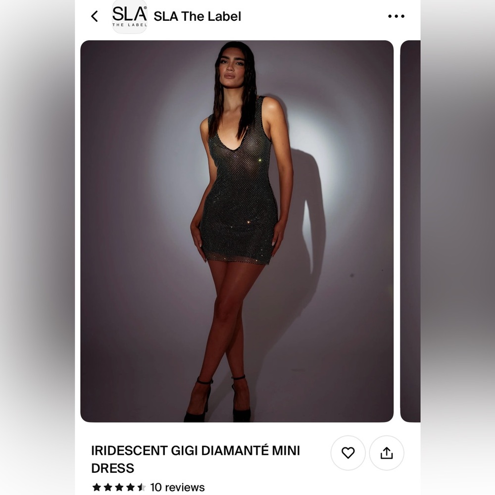SLA THE LABEL IRIDESCENT Gigi Diamanté Mini Dress